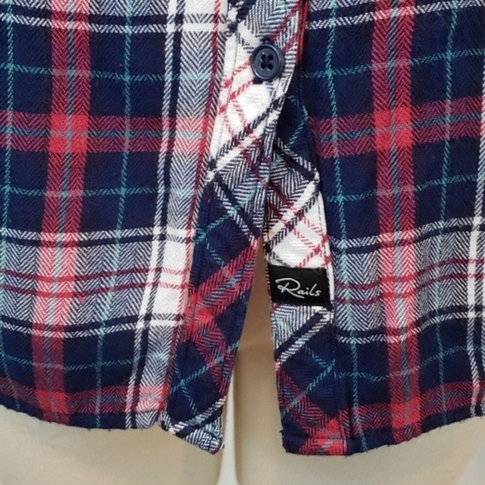 RAILS Plaid Flannel Button Front Top size S - Picture 3 of 7